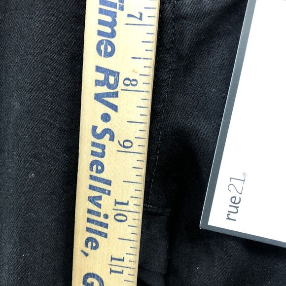 New Rue21 Jeans Premium Straight Leg Black Patch Distressed Size 30/32 Men - Picture 9 of 12